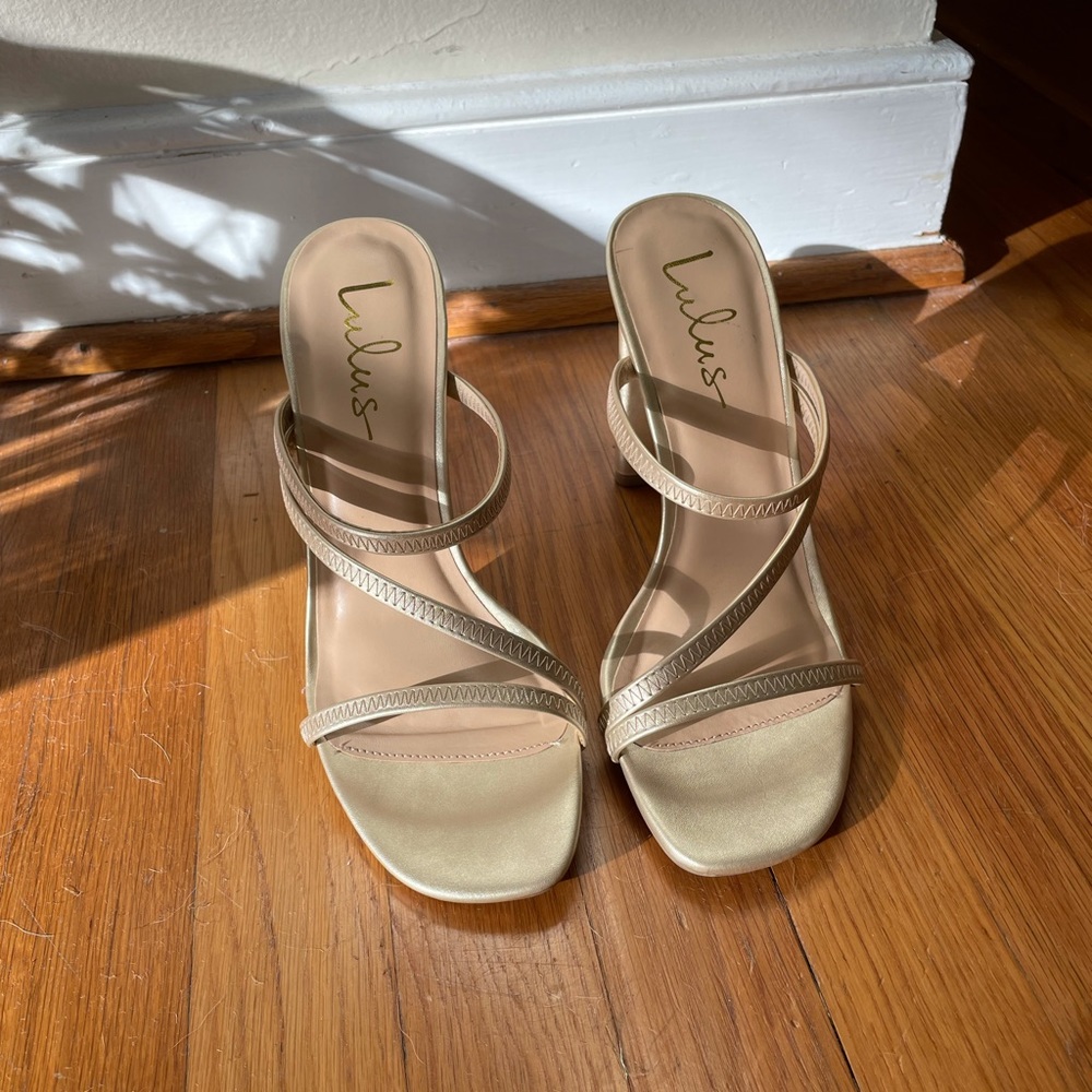Lulu’s Gold Strappy Heels